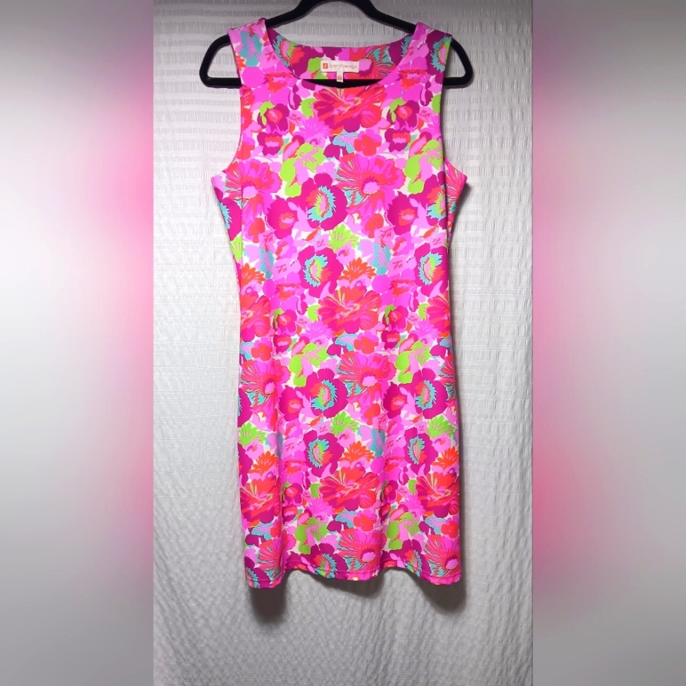 Jude Connally Pink Floral Sleeveless Dress Size L
